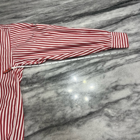 Vintage Ralph Lauren Women's Red/White Striped Shirt size 6 - Picture 8 of 11
